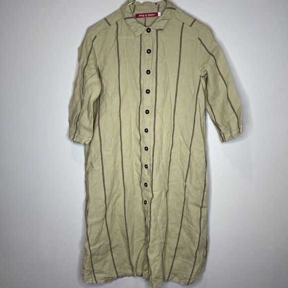 Pyne‎ & Smith The Linen Shirtdress No. 39 in Valletta Stripe XS - Picture 2 of 10